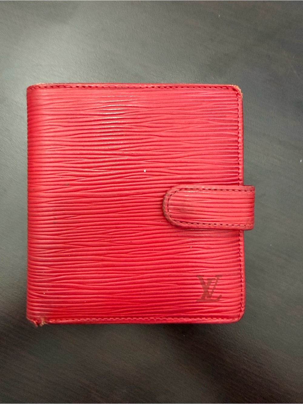 Louis Vuitton Epi Red Leather Snap Wallet - Designer